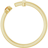 14K Gold Round Natural Citrine Negative Space Cross Ring - Yellow Gold - view 2