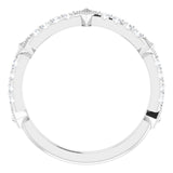 Platinum Round Natural Diamond Accented Stackable Ring – 1.5mm Stones - view 2