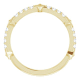 14K Gold Round Natural Diamond Accented Stackable Ring – 1.5mm Stones - Yellow Gold - view 2