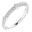 14K Gold Round Natural Diamond Accented Stackable Ring – 1.5mm Stones - White Gold