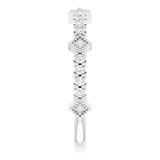 Platinum Round Natural Diamond Accented Stackable Ring – 1.5mm Stones - view 4