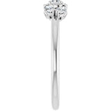 14K Gold Pear Natural White Sapphire Accented Ring - view 4