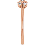 14K Gold Pear Natural Diamond Accented Ring – 5x3mm - Rose Gold - view 4