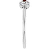 Platinum Pear Natural Mozambique Garnet Accented Ring - view 4
