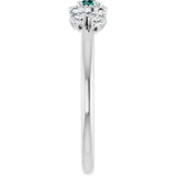 Platinum Pear Lab-Grown Alexandrite Accented Ring - view 4