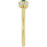 14K Gold Pear Lab-Grown Alexandrite Accented Ring - Yellow Gold - view 4