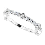 Platinum Round Natural Diamond Accented Stackable Ring – 1.5mm Stones - view 5