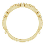 14K Gold Round Natural Diamond Stackable Bead Ring - Yellow Gold - view 2