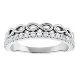 Platinum Round Natural Diamond Infinity-Inspired Stackable Ring - view 3