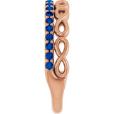 14K Gold Round Natural Blue Sapphire Infinity-Inspired Stackable Ring - Rose Gold - view 4
