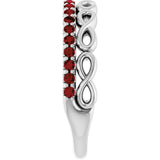 14K Gold Round Natural Mozambique Garnet Infinity-Inspired Stackable Ring - White Gold - view 4
