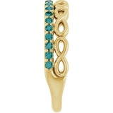 14K Gold Round Natural Alexandrite Infinity-Inspired Stackable Ring - Yellow Gold - view 4