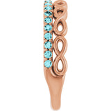 14K Gold Round Natural Blue Zircon Infinity-Inspired Stackable Ring - Rose Gold - view 4