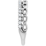 14K Gold Round Natural Diamond Infinity-Inspired Stackable Ring - White Gold - view 4