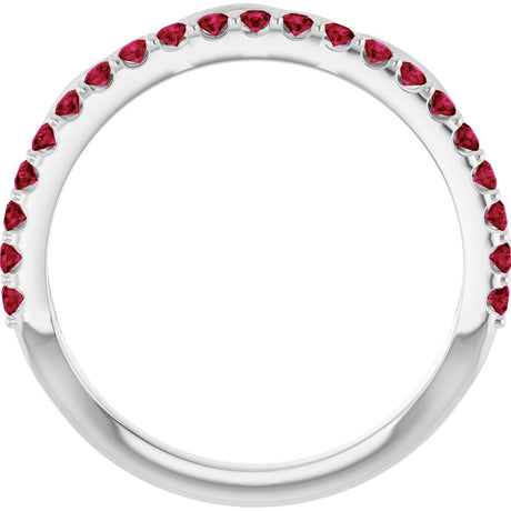 Platinum Round Natural Ruby Infinity-Inspired Stackable Ring - view 2