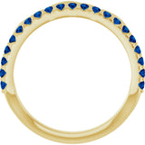 14K Gold Round Natural Blue Sapphire Infinity-Inspired Stackable Ring - Yellow Gold - view 2