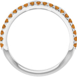 14K Gold Round Natural Citrine Infinity-Inspired Stackable Ring - White Gold - view 2