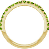 14K Gold Round Natural Peridot Infinity-Inspired Stackable Ring - Yellow Gold - view 2