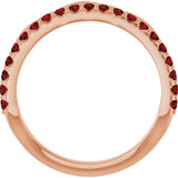 14K Gold Round Natural Mozambique Garnet Infinity-Inspired Stackable Ring - Rose Gold - view 2