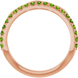 14K Gold Round Natural Peridot Infinity-Inspired Stackable Ring - Rose Gold - view 2