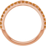 14K Gold Round Natural Citrine Infinity-Inspired Stackable Ring - Rose Gold - view 2