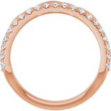 14K Gold Round Natural Diamond Infinity-Inspired Stackable Ring - Rose Gold - view 2