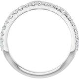 14K Gold Round Natural Diamond Infinity-Inspired Stackable Ring - White Gold - view 2