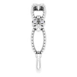 Platinum Round Natural Diamond Stackable Bead Ring - view 4