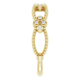 14K Gold Round Natural Diamond Stackable Bead Ring - Yellow Gold - view 4