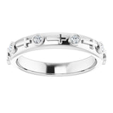 14K Gold Round Natural Diamond Bezel-Set Cross Ring - White Gold - view 3