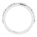14K Gold Round Natural Diamond Bezel-Set Cross Ring - White Gold - view 2