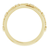 14K Gold Round Natural Diamond Bezel-Set Cross Ring - Yellow Gold - view 2