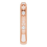14K Gold Round Natural Diamond Bezel-Set Cross Ring - Rose Gold - view 4
