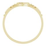 14K Gold Round Natural Diamond Youth Heart Ring - Yellow Gold - view 2