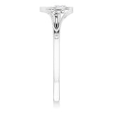 Platinum Round Natural Diamond Youth Heart Ring - view 4