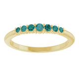 14K Gold Round Natural Alexandrite Accented Stackable Ring – 2.25mm Stones - Yellow Gold - view 3