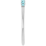 Platinum Round Natural Blue Zircon Accented Stackable Ring – 2.25mm Stones - view 4