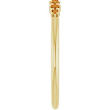 14K Gold Round Natural Citrine Accented Stackable Ring – 2.25mm Stones - Yellow Gold - view 4