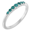 Platinum Round Natural Alexandrite Accented Stackable Ring – 2.25mm Stones