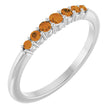 Platinum Round Natural Citrine Accented Stackable Ring – 2.25mm Stones