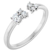 Platinum Round Natural Diamond Accented Negative Space Ring – 3mm Stones