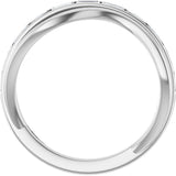 Platinum Straight Baguette Natural Diamond Accented Freeform Ring - view 2
