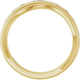 14K Gold Straight Baguette Natural Diamond Accented Freeform Ring - Yellow Gold - view 2