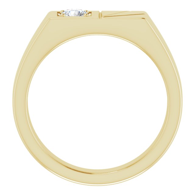 14K Gold Round Natural Diamond Solitaire Ring – 4.3mm Stones - Yellow Gold - view 2