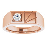 14K Gold Round Lab-Grown Diamond Solitaire Ring - Rose Gold - view 3