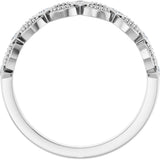 Platinum Square Natural Diamond Bezel-Set Stackable Ring - view 2