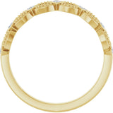 14K Gold Square Natural Diamond Bezel-Set Stackable Ring - Yellow Gold - view 2