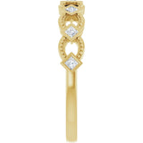 14K Gold Square Natural Diamond Bezel-Set Stackable Ring - Yellow Gold - view 4