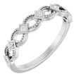 Platinum Square Natural Diamond Bezel-Set Stackable Ring
