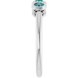 Platinum Round Natural Alexandrite Three-Stone Bezel-Set Ring - view 6